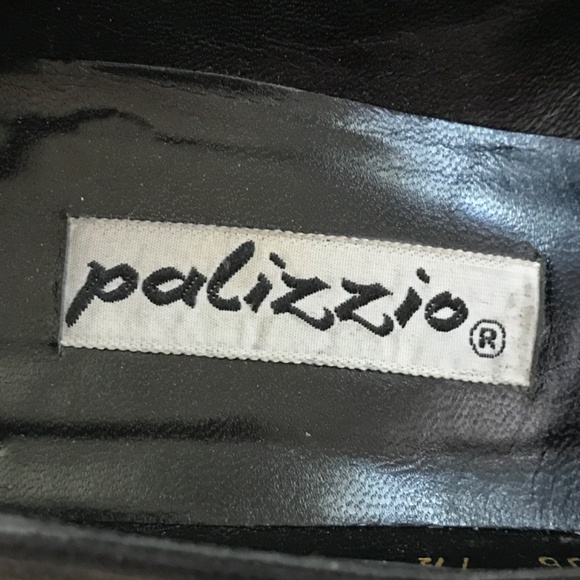 PALIZZIO Vintage Classic Pump Leather Heels Bow Metallic Gold Black Size 7.5 - Picture 12 of 16